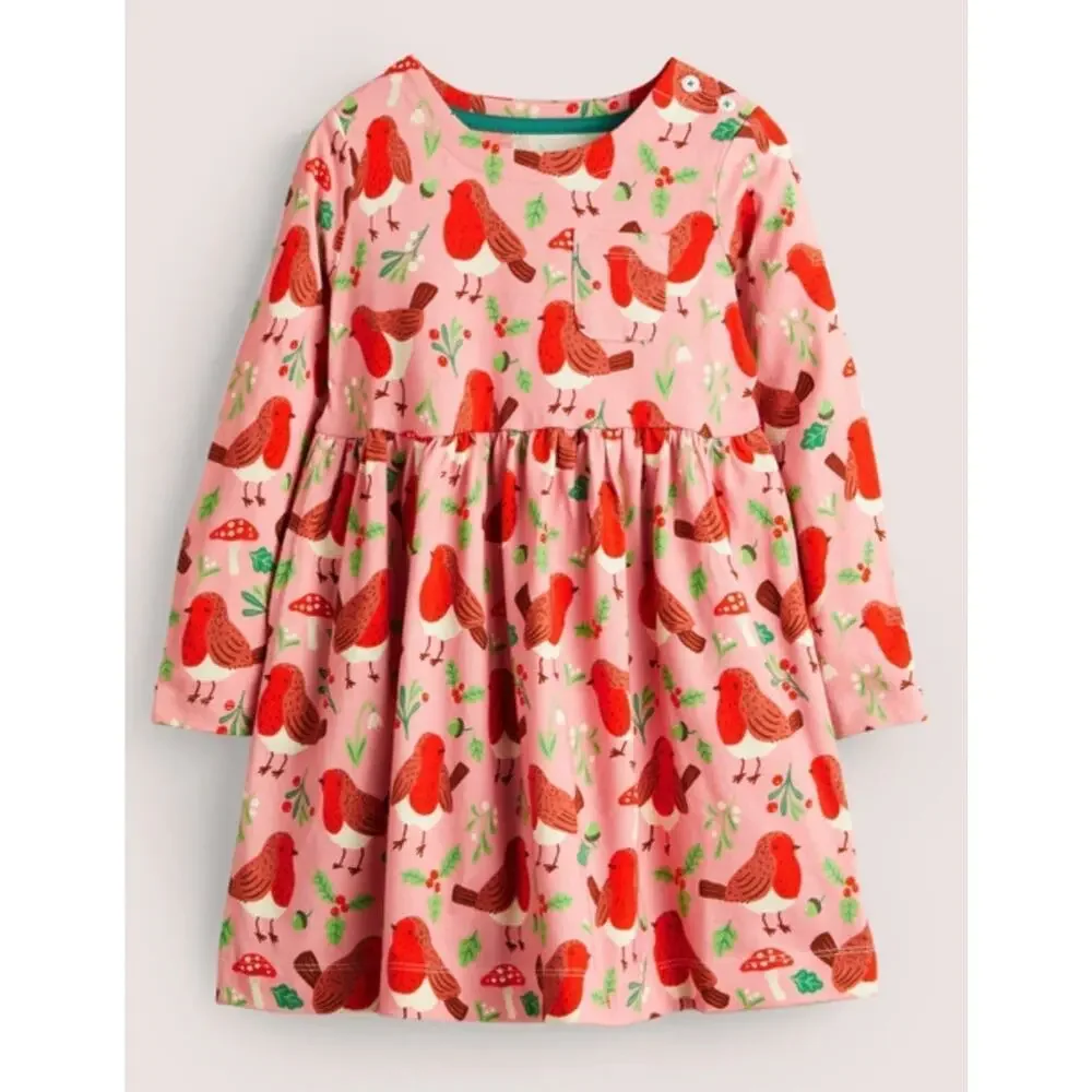 NWT❤️Mini Boden Long Sleeve Fun Jersey Dress sz9/10y